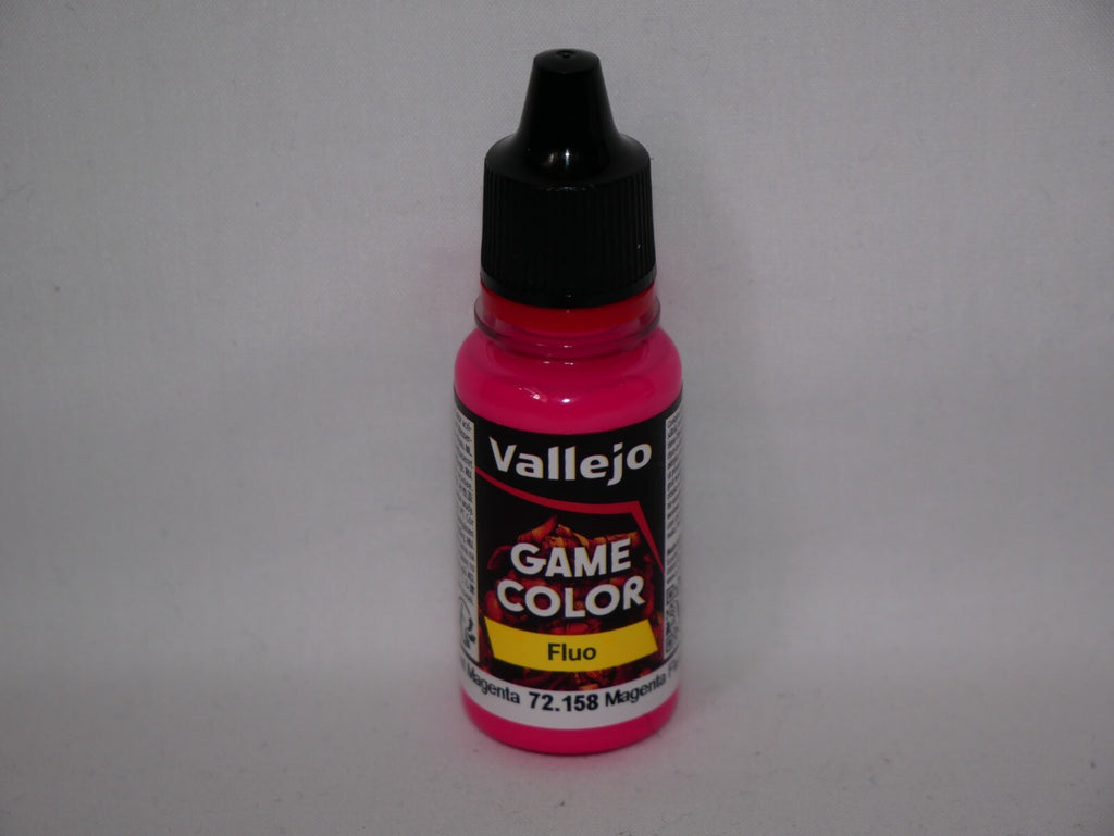 Vallejo Game Color Acrylic Range Fluorescent Magenta 18ml Dropper Bottle 72.158