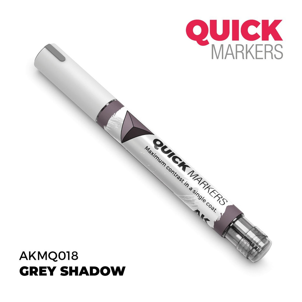 AK Interactive Acrylic Quick Gen Markers For Tabletop Wargaming Grey Shadow - AKMQ018