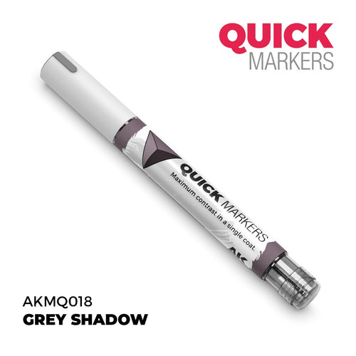 AK Interactive Acrylic Quick Gen Markers For Tabletop Wargaming Grey Shadow - AKMQ018