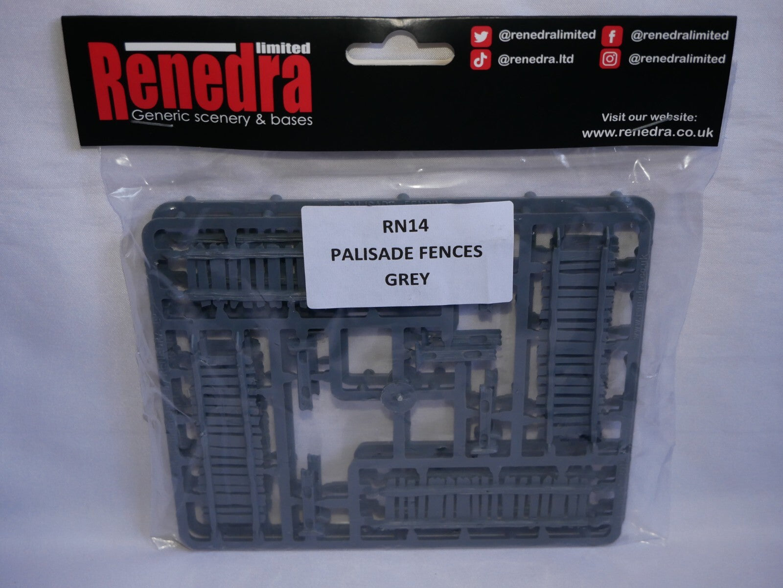 Renedra Limited Generic Scenery & Bases 1/56 Scale Palisade Fences Grey - RN14