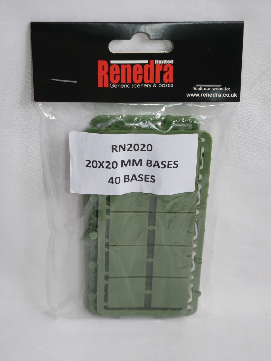 Renedra Limited Generic Scenery & Bases 20 x 20mm Bases 40 Per Pack - RN2020
