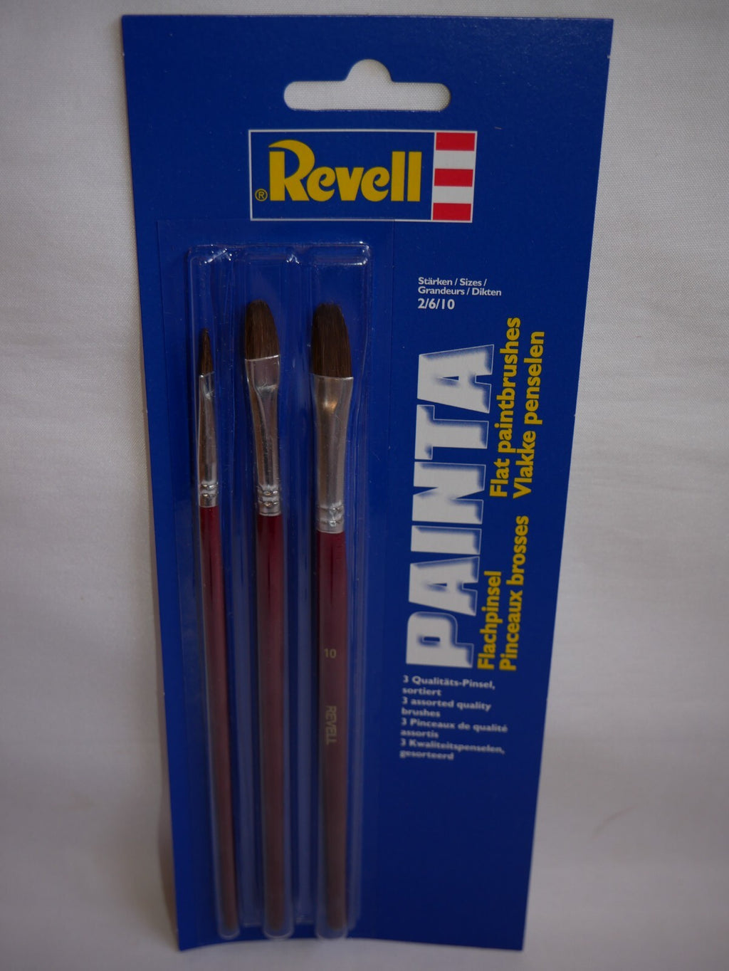Revell Paint Painta Flatbrush 3 Piece Brush Set (Assorted Sizes 2 - 10) - 29610