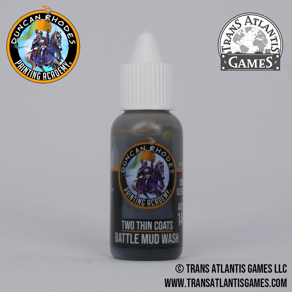Duncan Rhodes Painting Academy Two Thin Coats Battle Mud Wash 15ml Bottle 10056