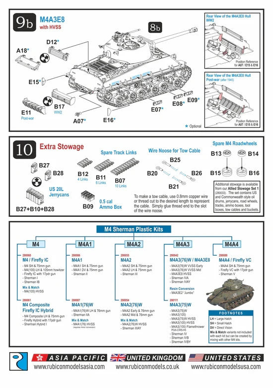 Rubicon Models 1:56 (28mm) Scale WWII US M4A3(76)W / M4A3E8 Sherman - 280042