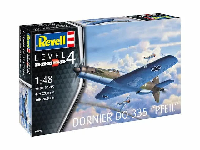 Revell 1:72 Scale Dornier Do 335 "PFEIL" Model Aircraft Kit Skill Level 4 03795