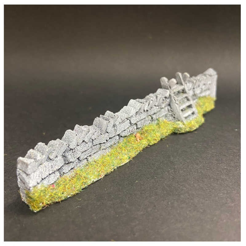 Javis Countryside Scenics "OO" Gauge Rough Dry Stone Wall With Wood Stile - PW1WS