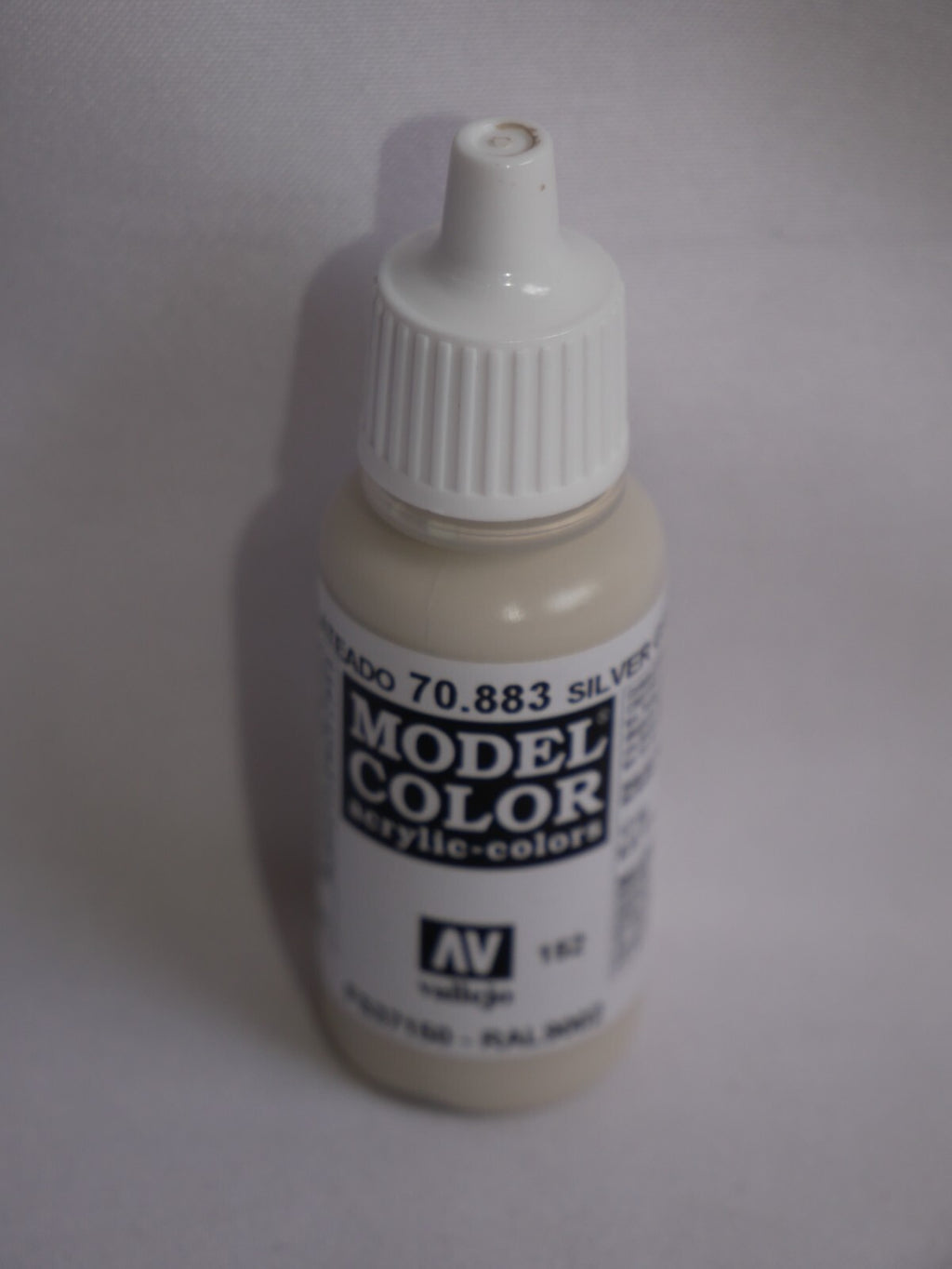 Vallejo Model Color Silver Grey Acrylic 17ml /0.57 fl oz Dropper Bottle - 70.883