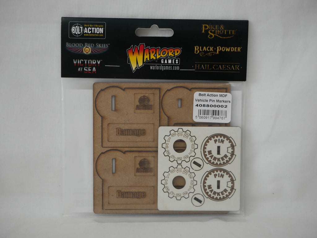 Warlord Games & Skytrex Bolt Action Laser Cut MDF Vehicle Pin Markers - 408800002