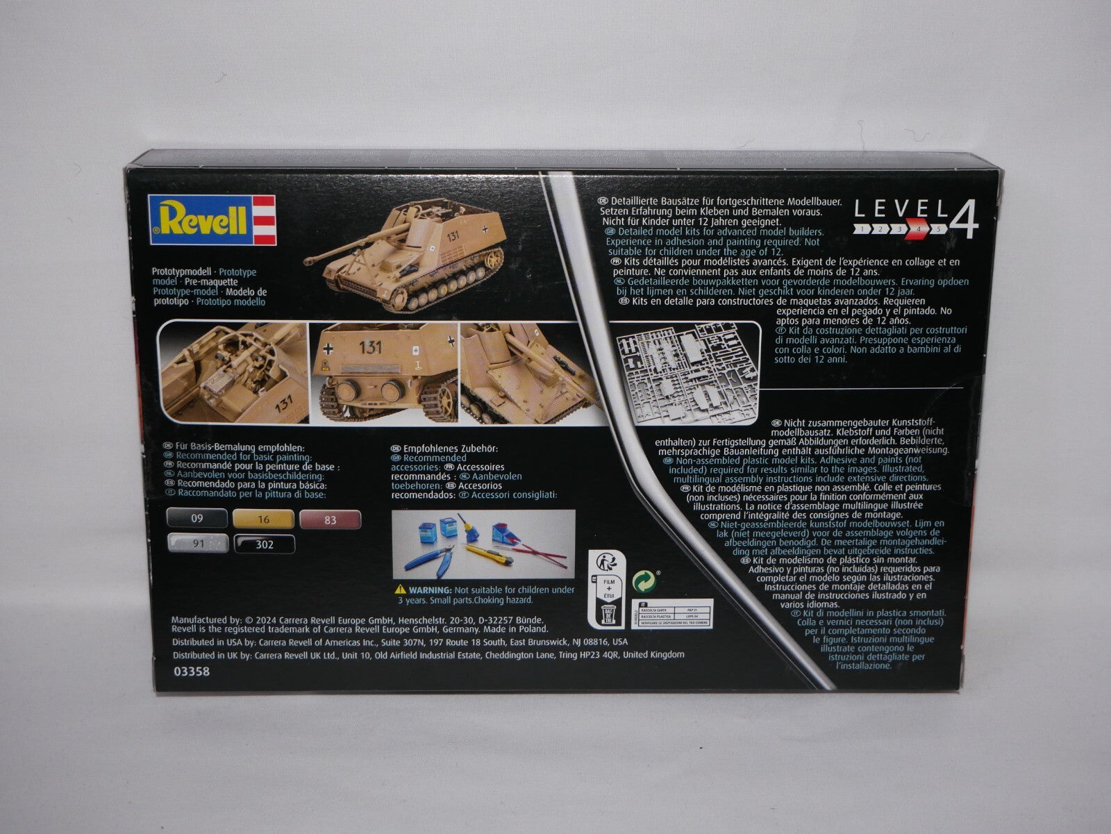 Revell 1:72 Sd.Kfz 164 Nashorn Anti Tank Scale Model Kit Skill Level 4 - 03358