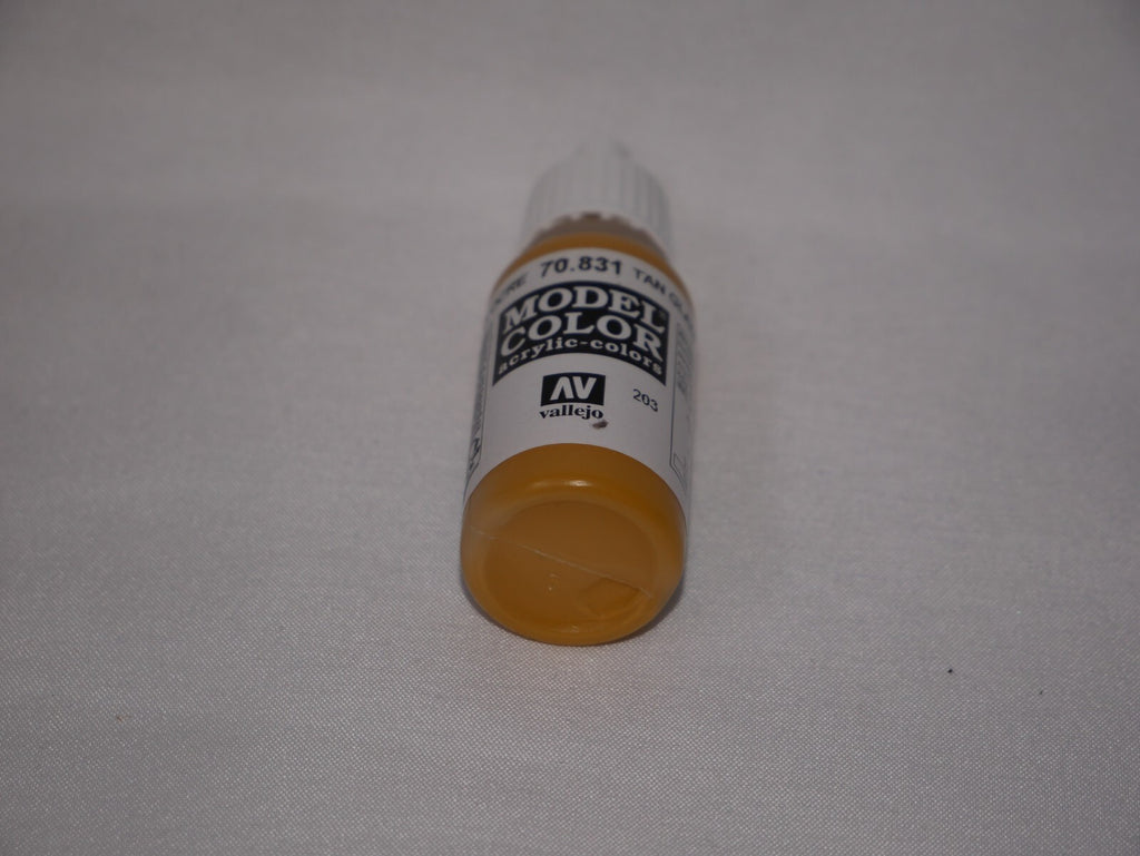 Vallejo Model Color Tan Glaze Acrylic 17ml/0.57 fl oz Dropper Bottle - 70.831