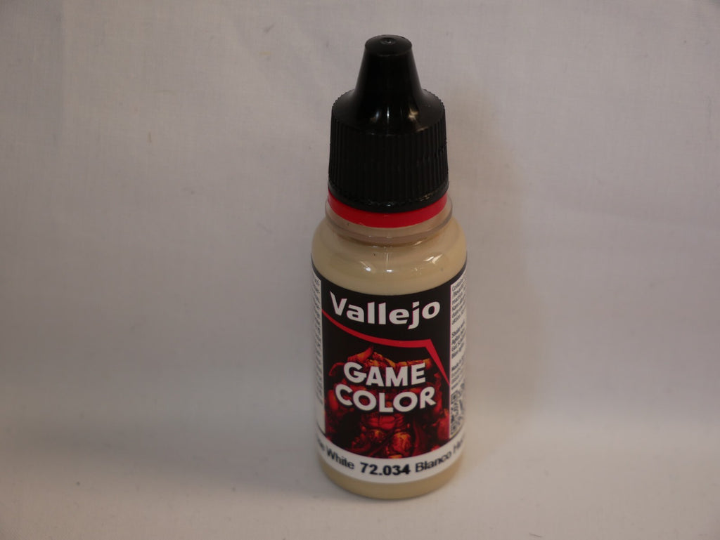 Vallejo Game Color Acrylic Range Bone White 18ml/0.6 fl oz Dropper Bottle - 72.034