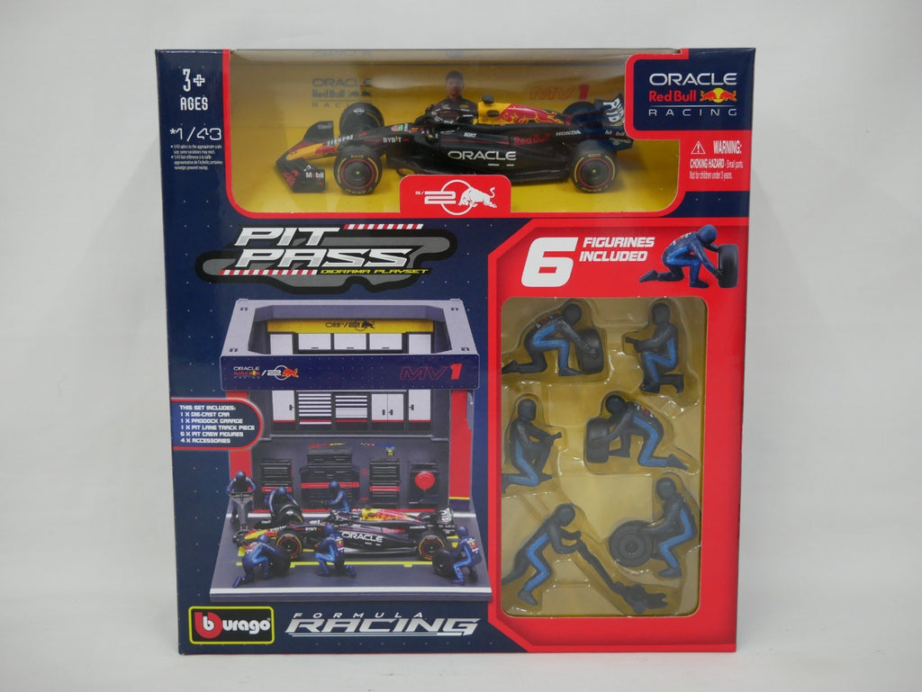Burago 1:43 Scale Oracle Redbull Racing Formula One Team Pit Pass Diorma Playset - #18-38453V