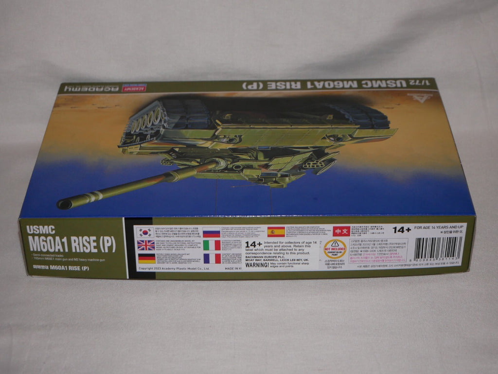 Academy Hobby Model Kits 1:72 Scale USMC M60A1 Rise (P) Main Battle Tank - 13425