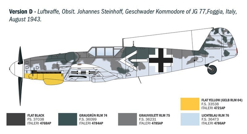 Italeri 1:72 Scale WWII Aces Messerschmitt Bf 109 G-6 Model Skill Level 2 - 1483