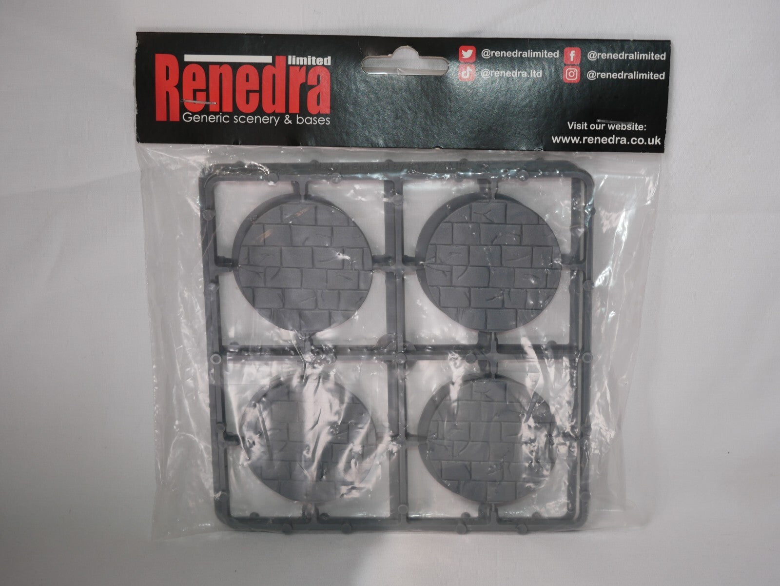Renedra Ltd Generic Scenery & Bases 50mm Diameter Paved Effect Bases 8 Per Pack