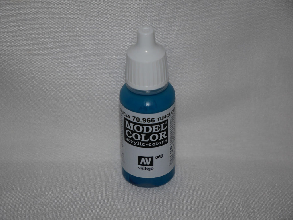Vallejo Model Color Turquoise Acrylic 17ml/0.57 fl oz Dropper Bottle - 70.966