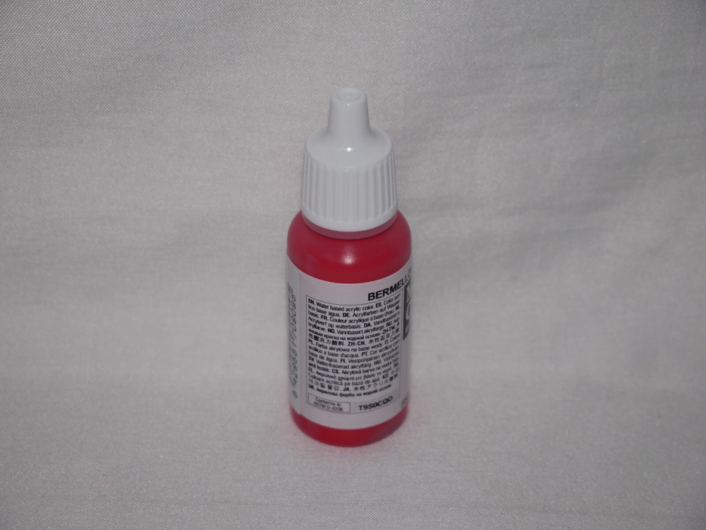 Vallejo Model Color Vermillion Acrylic 17ml/0.57 fl oz Dropper Bottle - 70.909