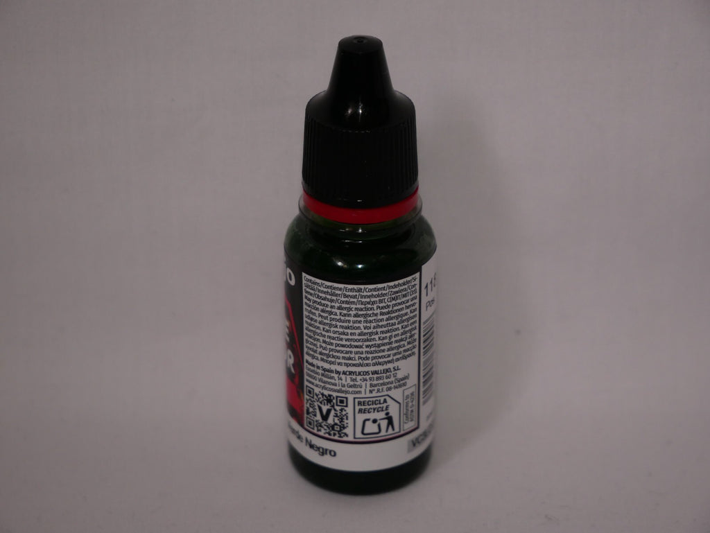 Vallejo Game Color Acrylic Inks Black Green 18ml/0.6 fl oz Dropper Bottle 72.090