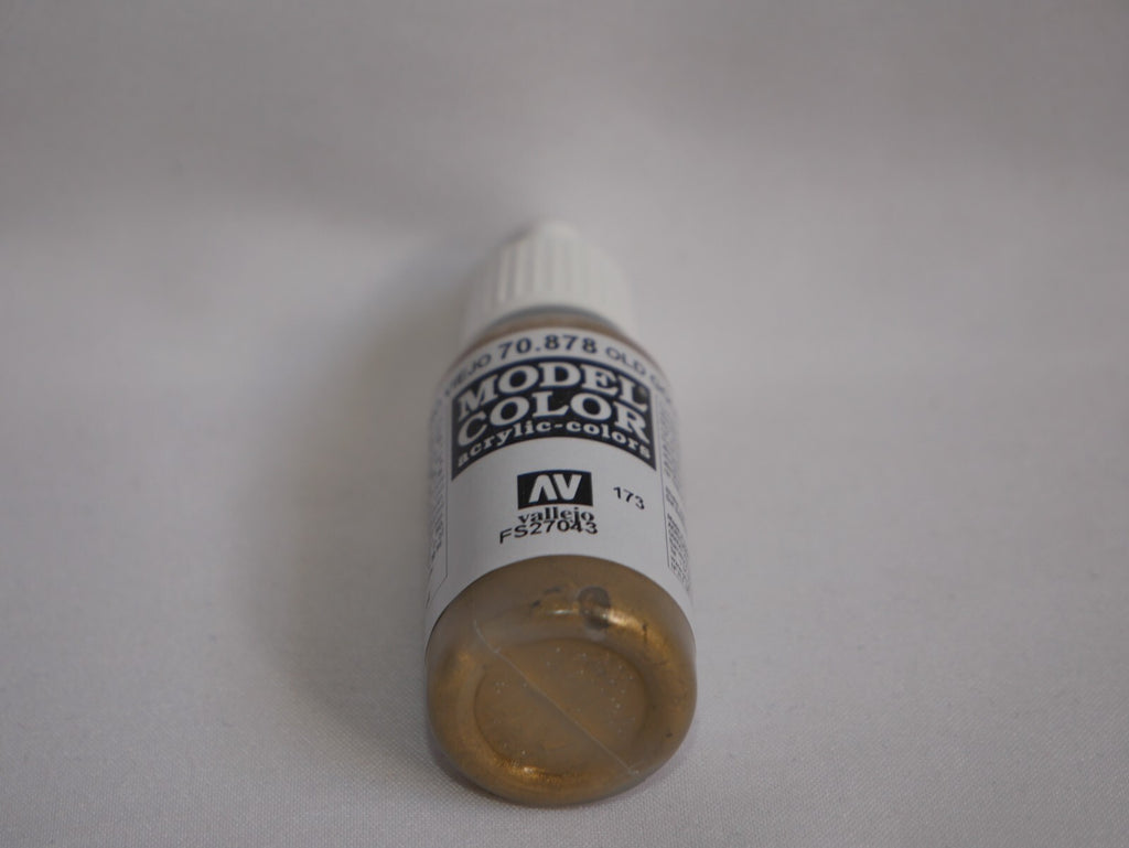 Vallejo Model Color Old Gold Metallic Acrylic 17ml/0.57 fl oz Dropper - 70.878