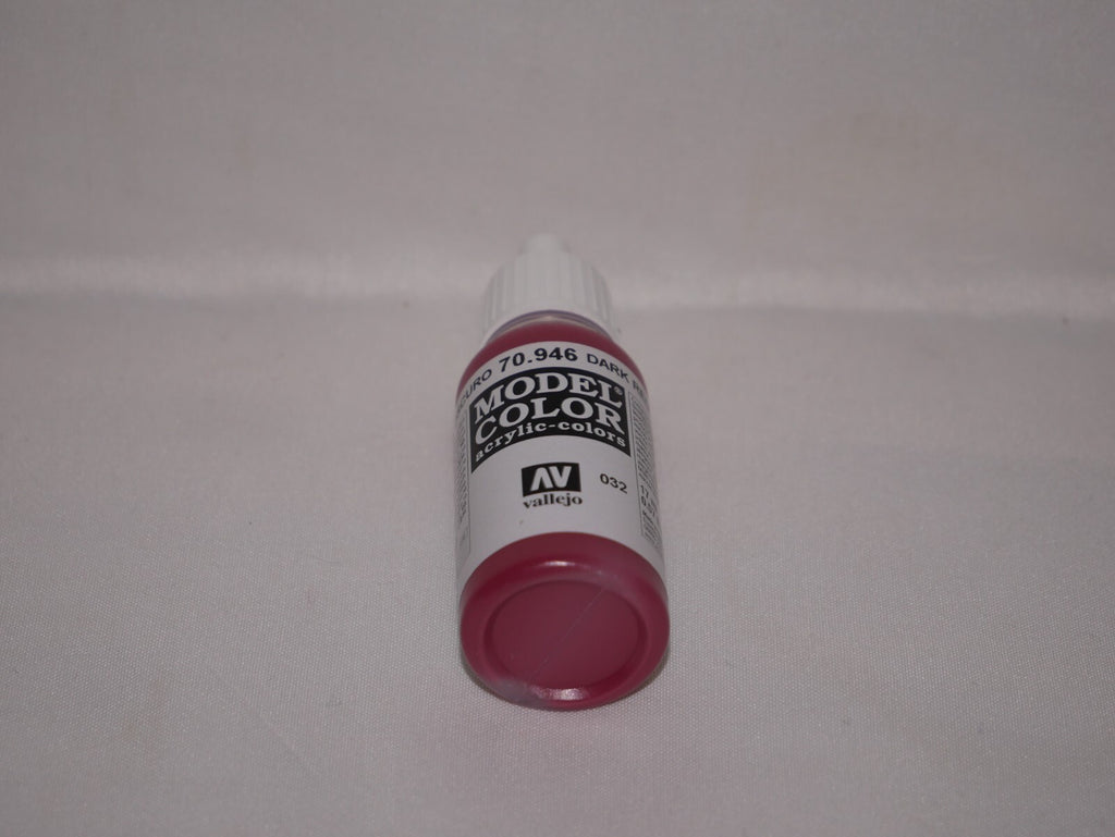 Vallejo Model Color Dark Red Acrylic 17ml/0.57 fl oz Dropper Bottle 70.946