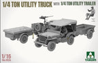 Takom 1:16 Scale WWII 1/4 Ton Utility Truck With 1/4 Ton Utility Trailer - 1026