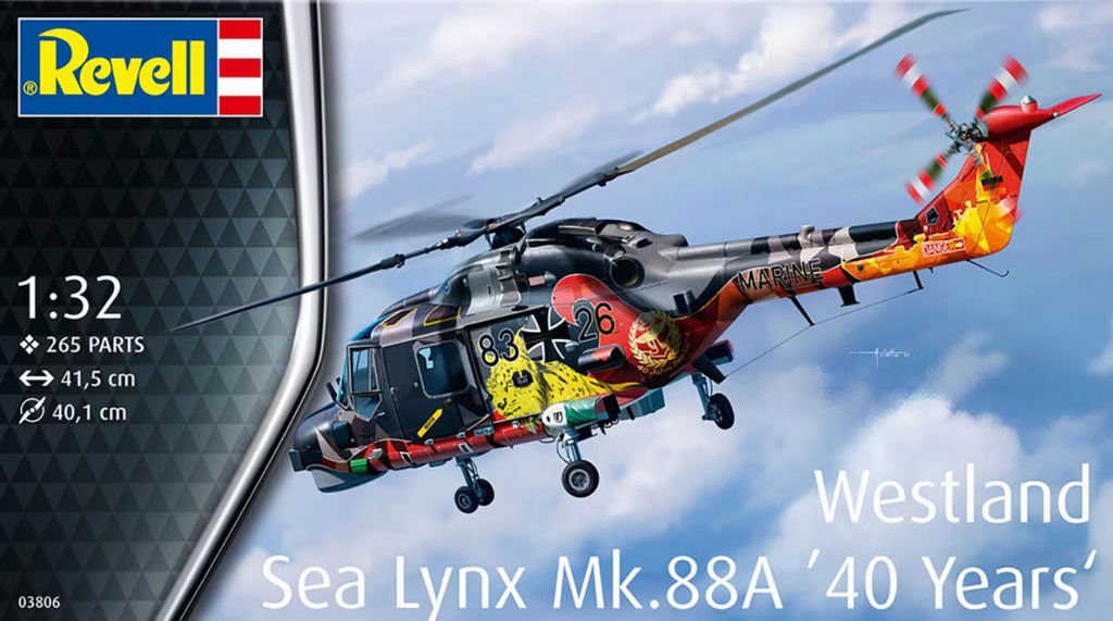 Revell 1:32 Westland Sea Lynx MK.88A Helicopter '40 Years' Skill Level 5 - 03806