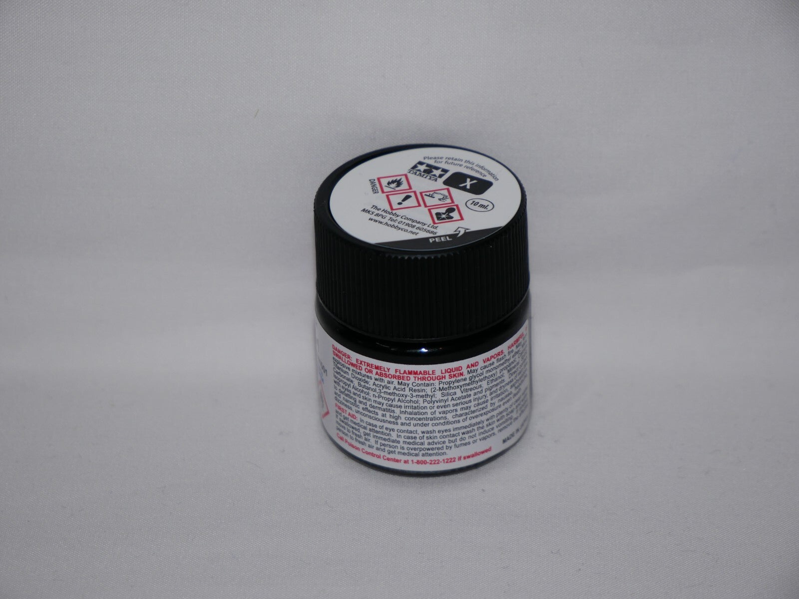 Tamiya Color Acrylic Modeling Paint Mini X-1 Black 10ml (1/3oz) Glass Jar 81501