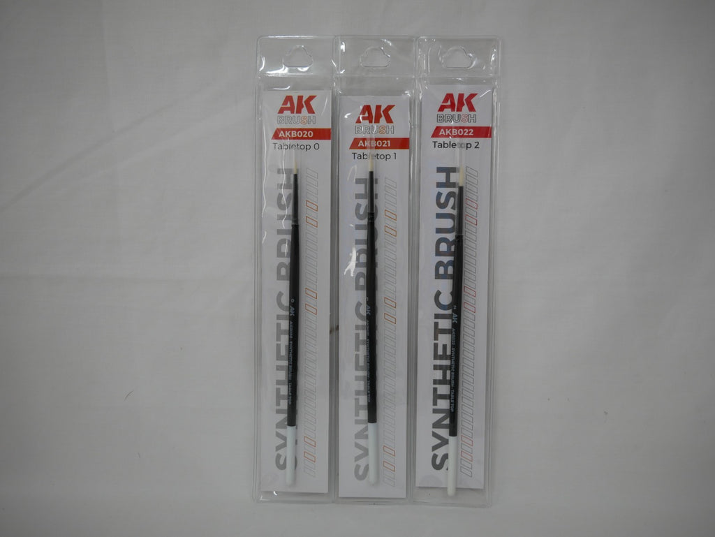 AK Interactive Tabletop Synthetic 3 Piece Miniature Painting Brush Set - AKB102