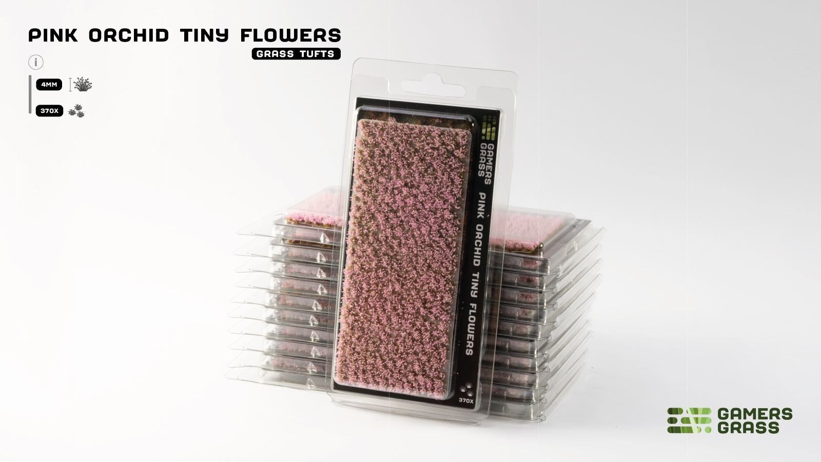 Gamers Grass Pink Orchid Tiny Flowers Grass Tufts For Bases 370 Per Pack GGFS-PO