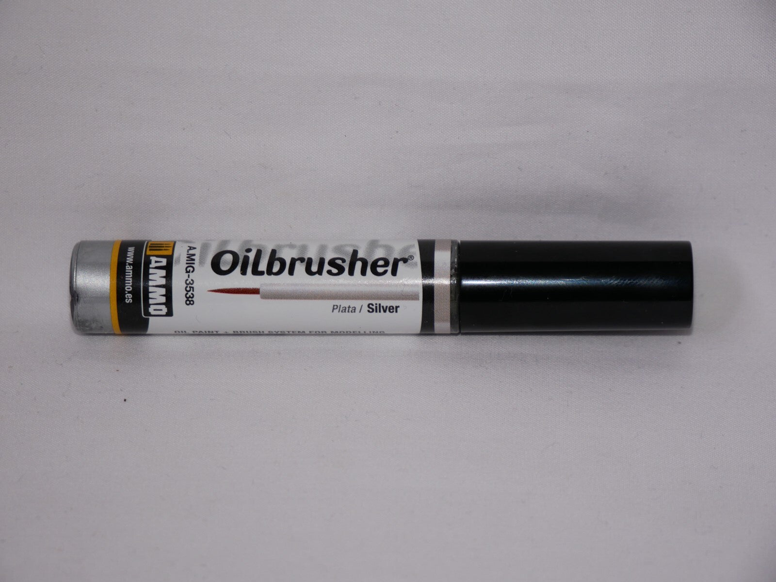 Ammo By Mig Jimenez Oilbrusher Range Silver With Brush Applicator - A.MIG-3538