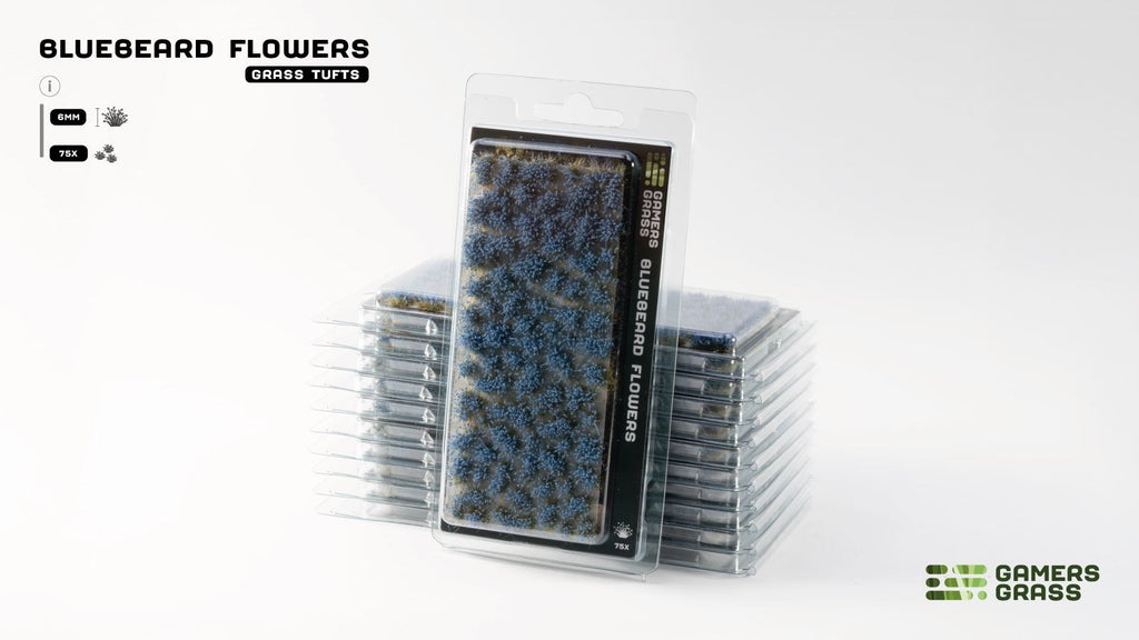 Gamers Grass Bluebeard Flowers Grass Tufts For Model Bases 75x Per Pack GGFS-BLU