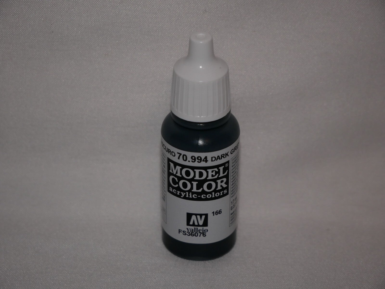Vallejo Model Color Dark Grey Acrylic 17ml/0.57 fl oz Dropper Bottle - 70.994