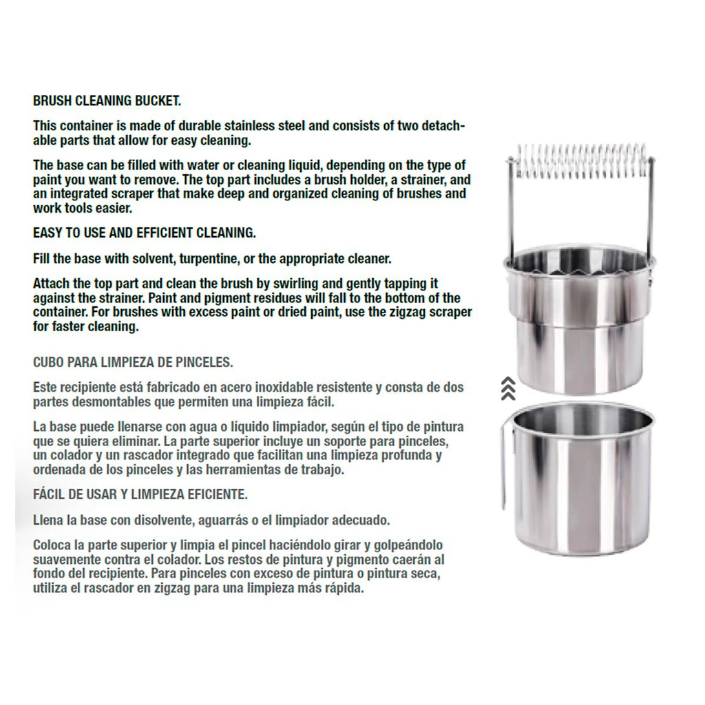 AK Interactive Stainless Steel Model Painting Paint Brush Cleaning Bucket - AK9569