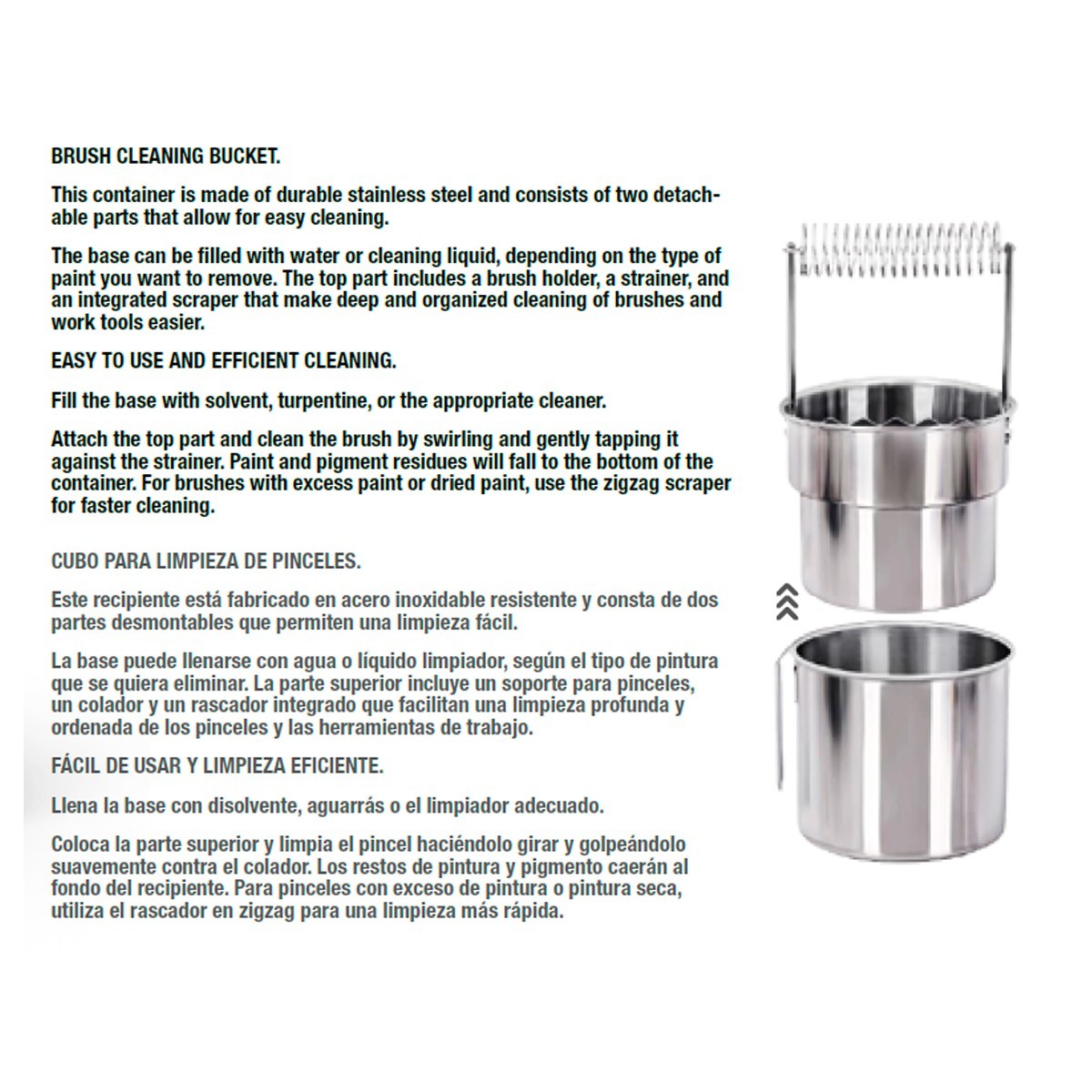 AK Interactive Stainless Steel Model Painting Paint Brush Cleaning Bucket - AK9569