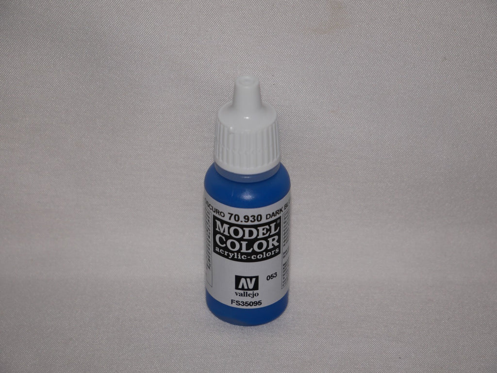 Vallejo Model Color Dark Blue Acrylic 17ml/0.57 fl oz Dropper Bottle - 70.930