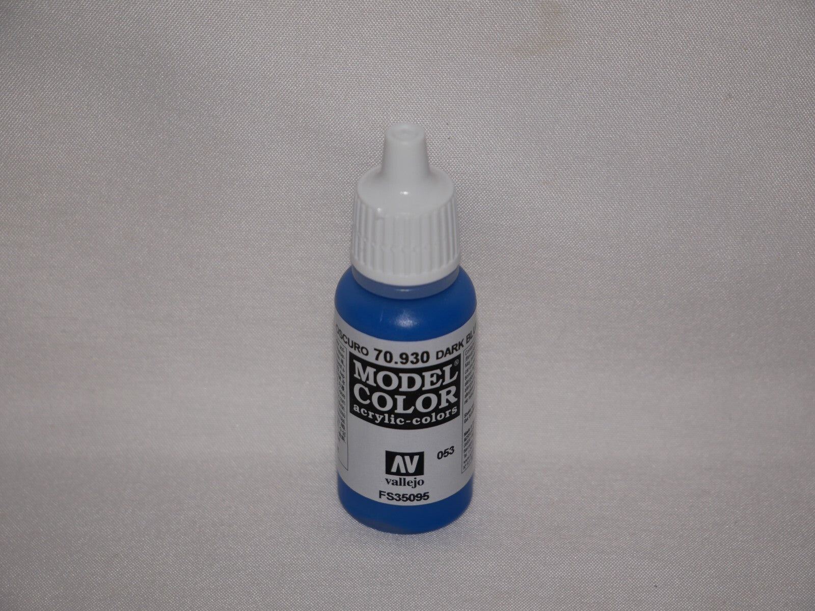 Vallejo Model Color Dark Blue Acrylic 17ml/0.57 fl oz Dropper Bottle - 70.930