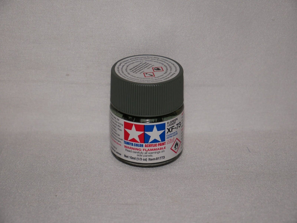 Tamiya Color Acrylic Paint Mini XF-73 Dark Green (JGSDF) 10ml Glass Jar - 81773
