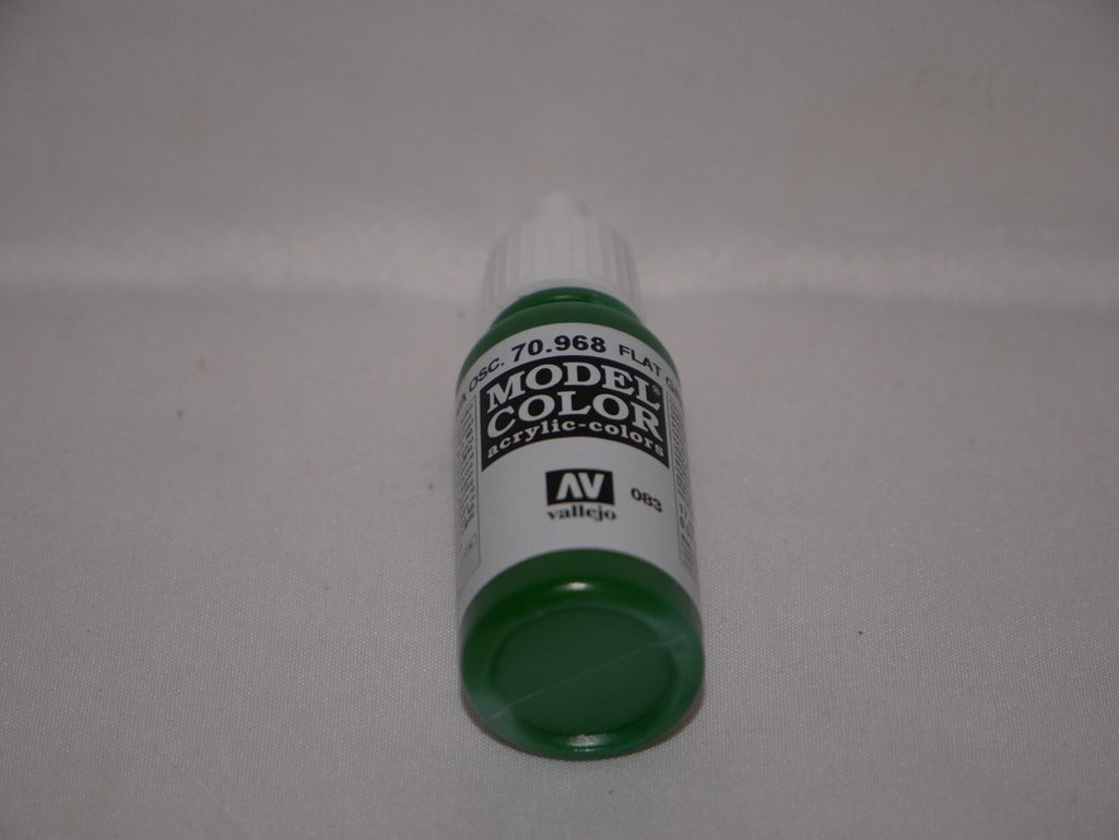 Vallejo Model Color Flat Green Acrylic 17ml /0.57 fl oz Dropper Bottle - 70.968