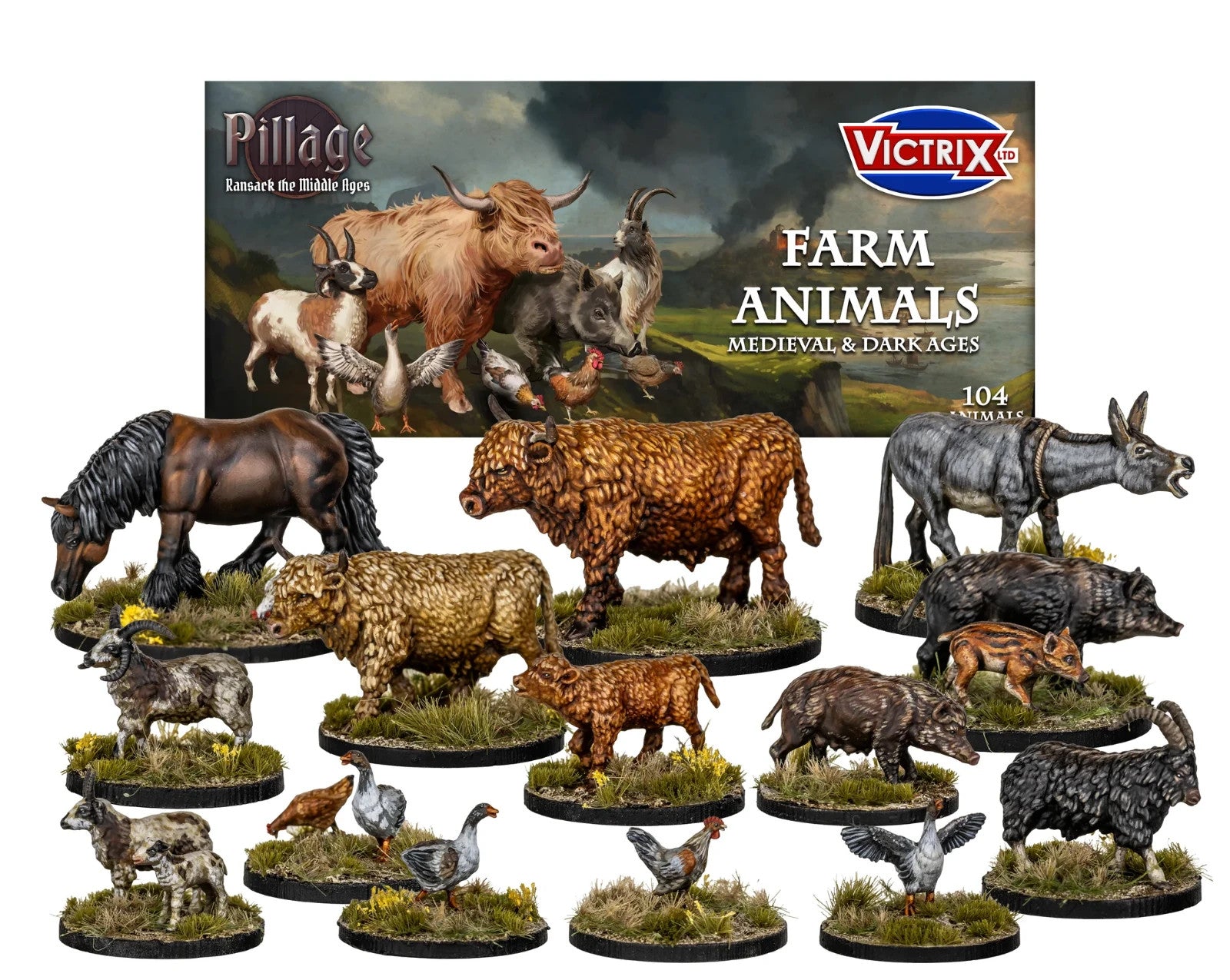Victrix Ltd Pillage Ransack The Middle Ages 28mm Medieval Farm Animals - VXE014