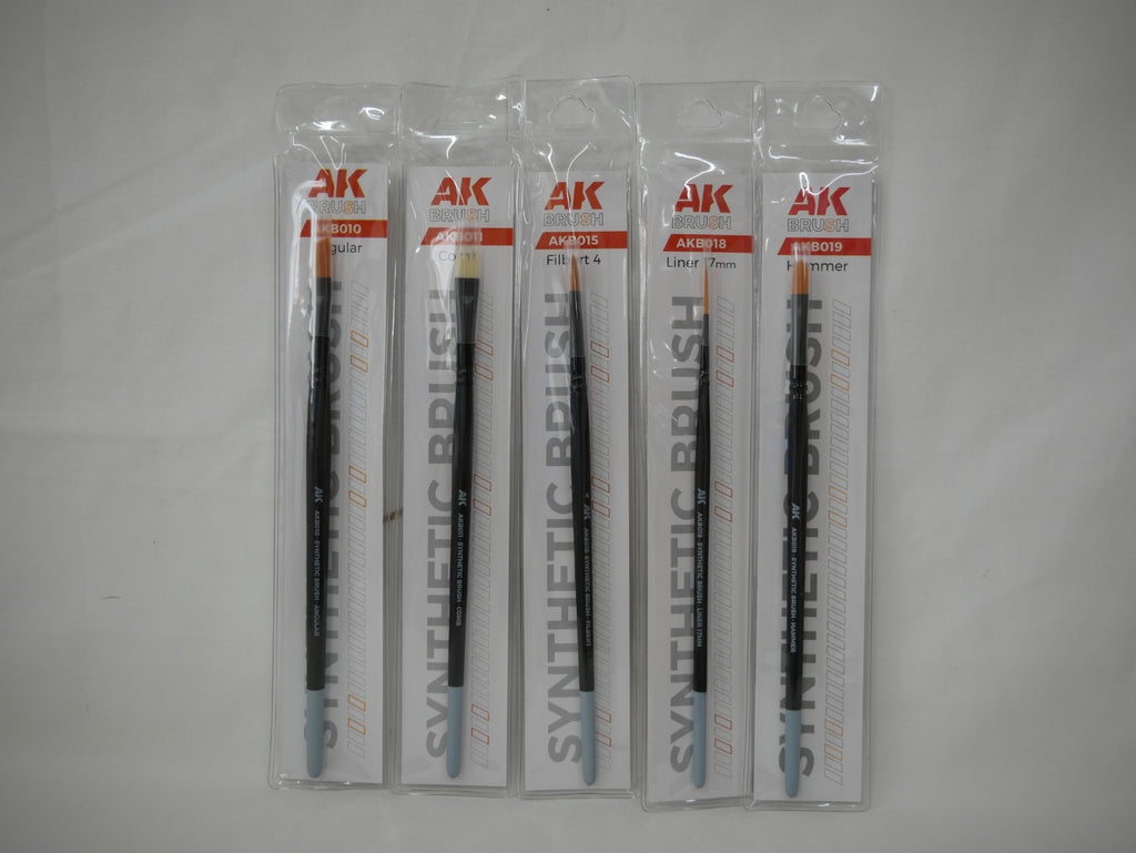 AK Interactive Survival Weathering Synthetic Hair 5 Piece Hobby Brush Set - AKB101