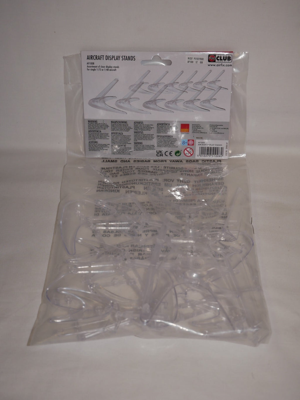 Airfix 1:72 Scale Assortment Of Clear Plastic Aircraft Display Stands - AF1008
