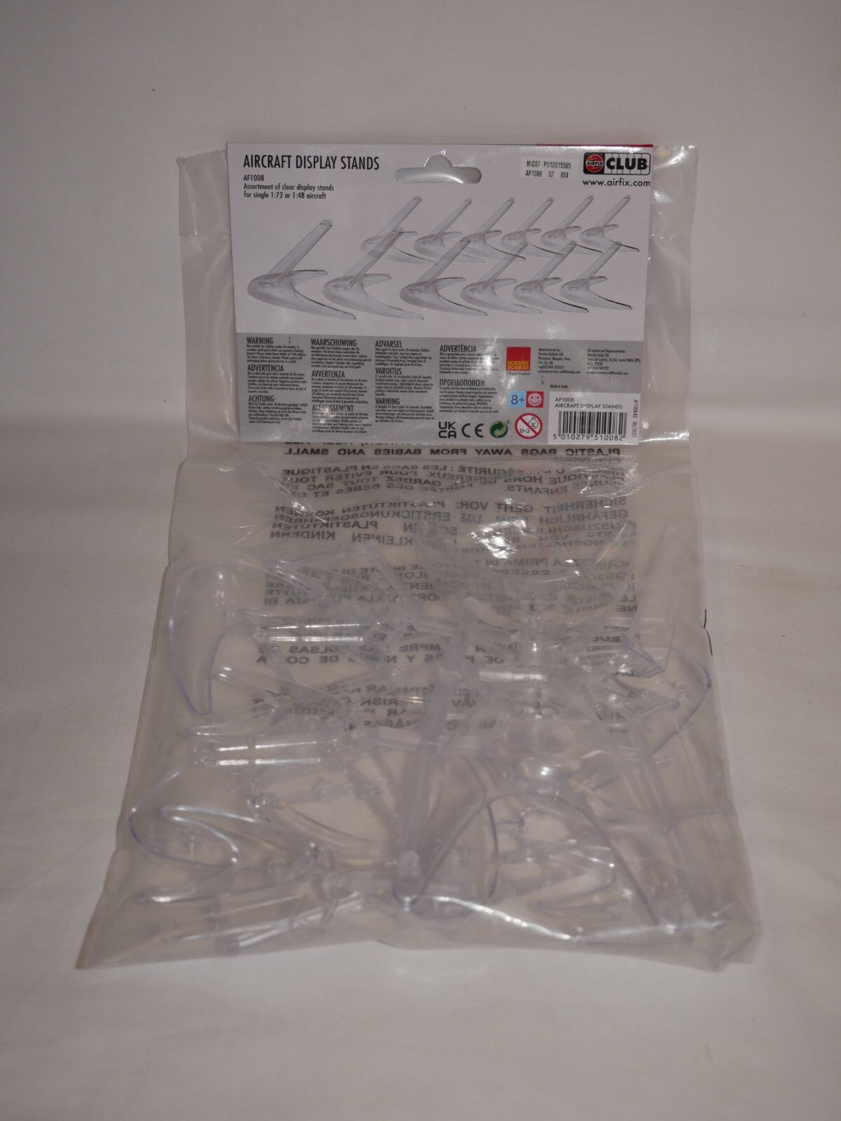 Airfix 1:72 Scale Assortment Of Clear Plastic Aircraft Display Stands - AF1008