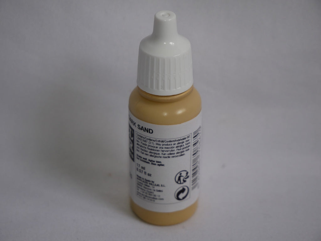 Vallejo Model Color Dark Sand Acrylic 17ml/0.57 fl oz Dropper Bottle - 70.847