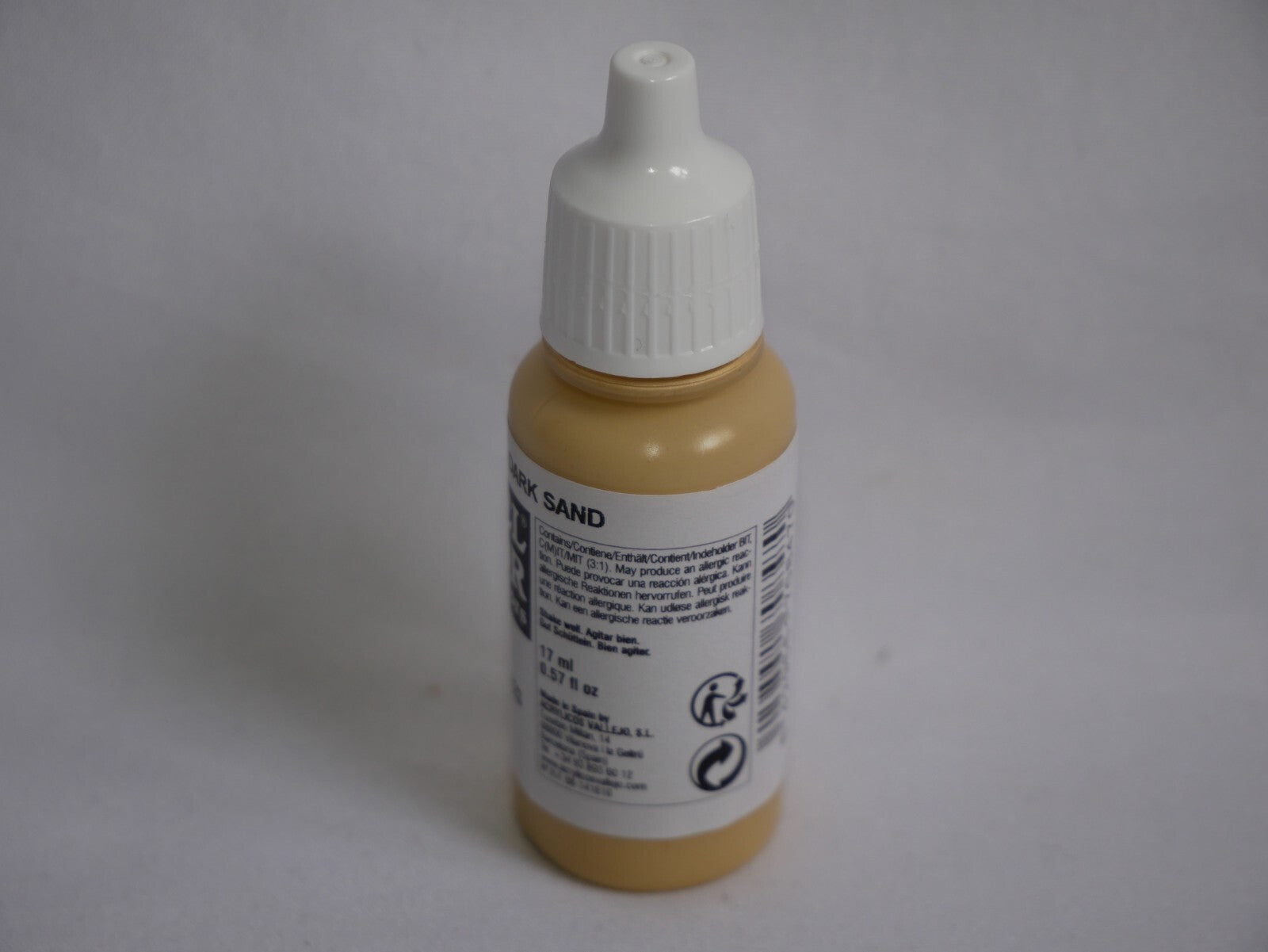 Vallejo Model Color Dark Sand Acrylic 17ml/0.57 fl oz Dropper Bottle - 70.847
