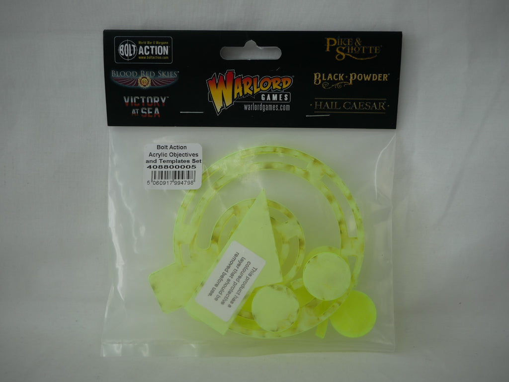 Warlord Games Bolt Action Acrylic Plastic Objectives & Templates Set - 408800005