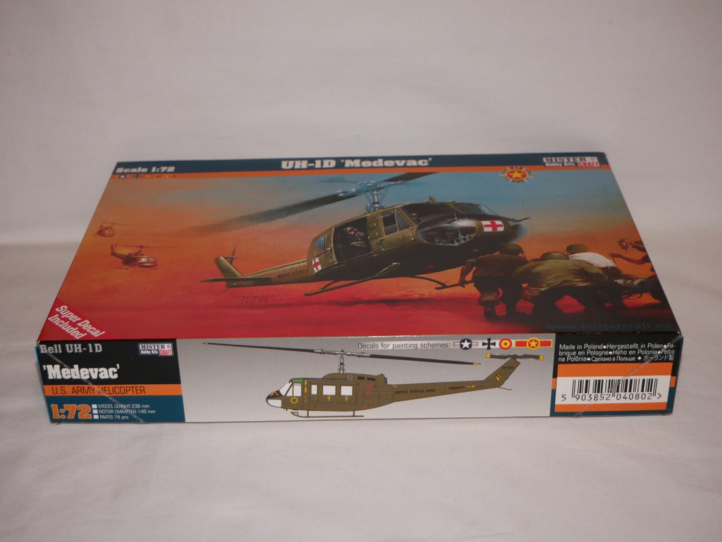 MisterCraft Hobby Kits 1:72 Scale (D-80) US Army Bell UN-1D 'Medevac' - 040802