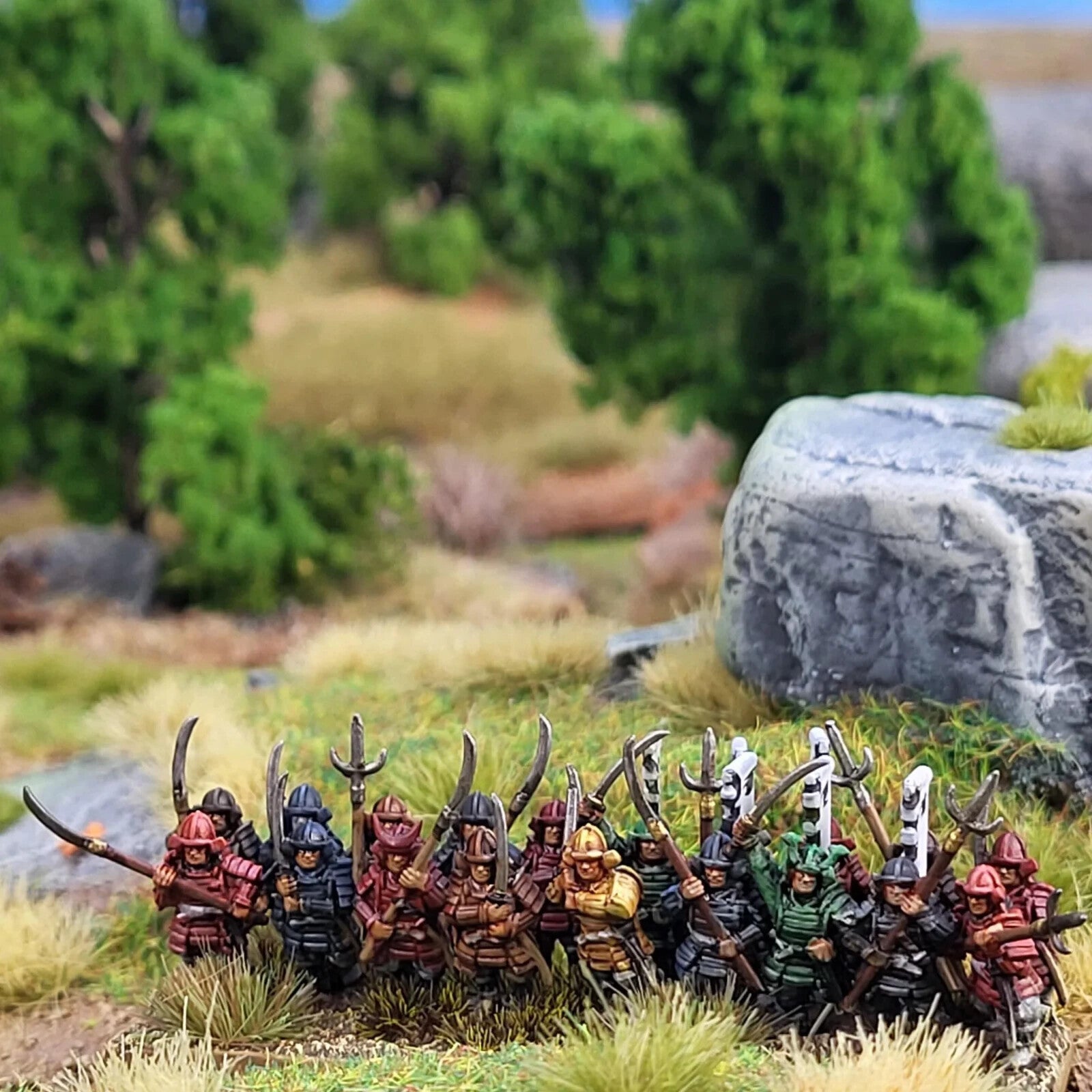Wargames Atlantic Grand Battle Scale Hard Plastic 10mm Samurai Figures WAARN004S