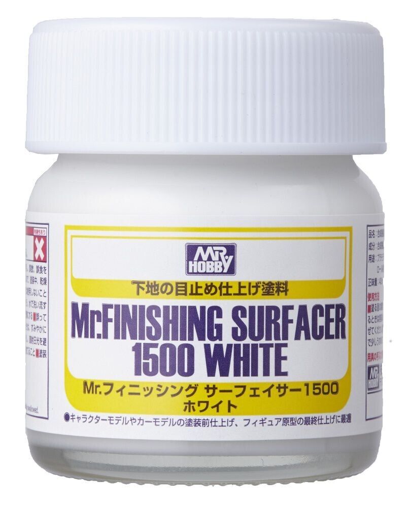Mr Hobby Mr Finishing Surfacer 1500 White Primer 40ml Glass Bottle - SF-291