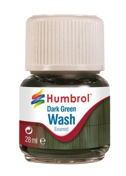 Humbrol Scale Modelling Enamel Dark Green Wash (28ml) Glass Jar Bottle - AV0203