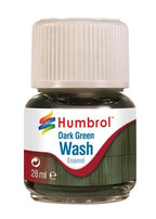 Humbrol Scale Modelling Enamel Dark Green Wash (28ml) Glass Jar Bottle - AV0203